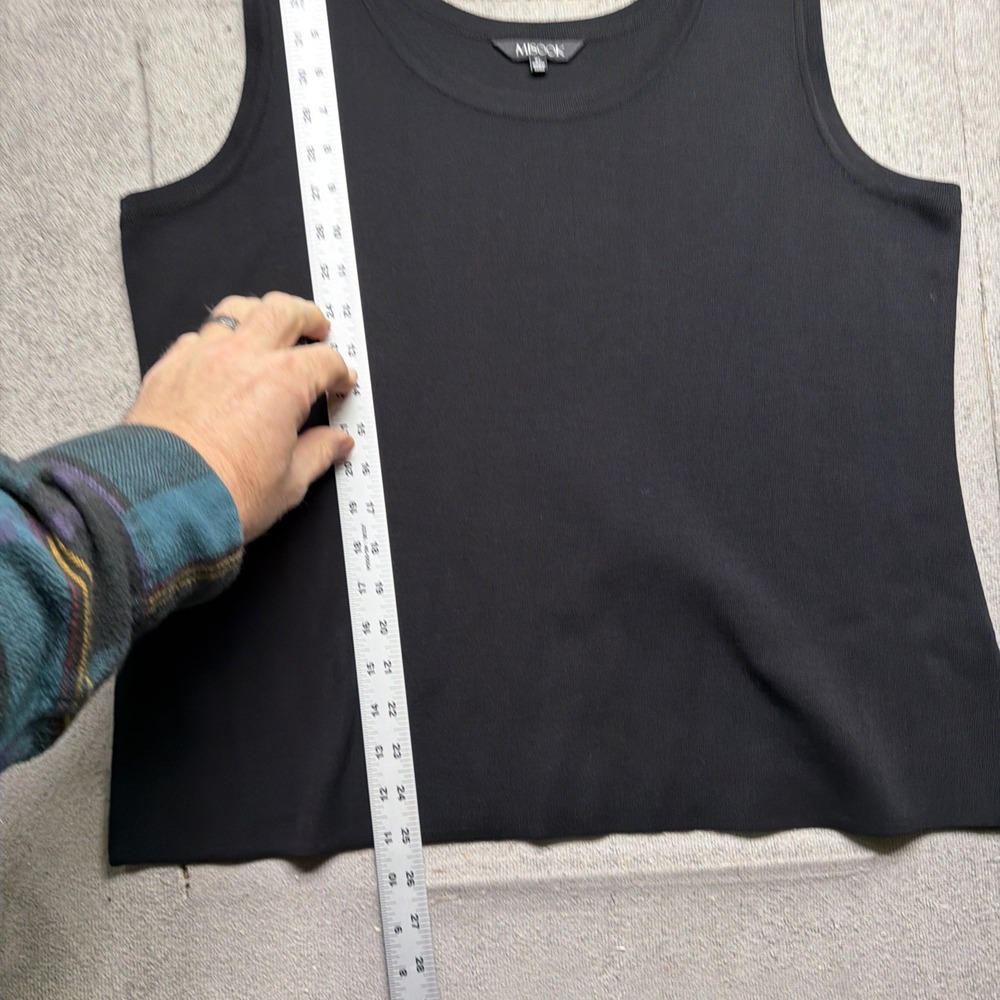 Misook Black Knit‎ Top and Pants Set Women's XL Sleeveless Top Pull On Pants - Picture 4 of 16